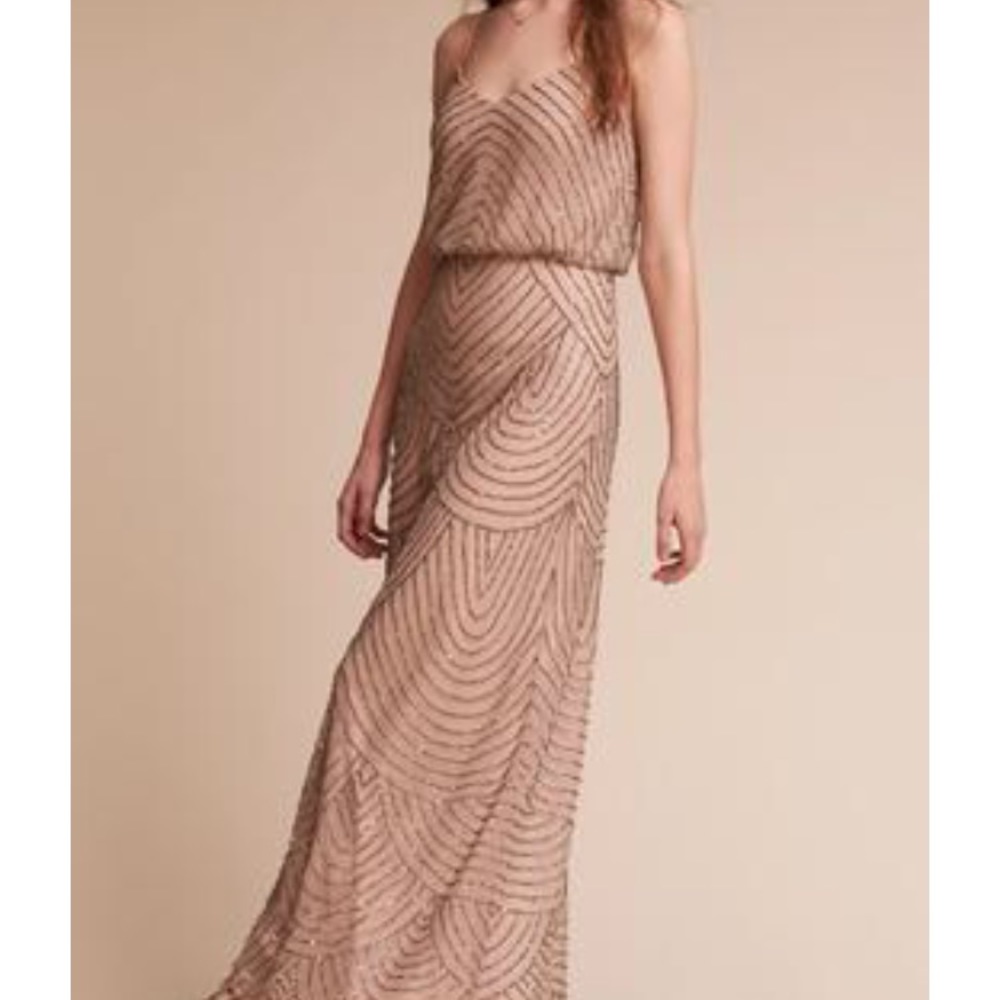 Adrianna Papell Art Deco beaded blouson gown